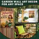 PEACHGARDEN Hoeing Ain't Easy Sign Garden Metal Sign Gardening Gifts for Women Funny Garden Wall Decor for Outdoor Patio Yard Greenhouse 12x16 inch (30X40cm(12*16in))