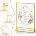 PPH-Sisy Acrylic Sign Holder 8.5X11 Double-Sided Gold Picture Frames Clear Sign Holder for Flyer Holder Menu Holder Wedding Table Number Holder Photo Frame -6 Pack