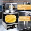 Nacho Cheese Dispenser with Pump - 2.6QT Stainless Steel Cheese Warmer, Hot Fudge Warmer Machine with Temperature Control, Commercial Sauce Dispenser for Hot Milk, Hot Fudge, and Caramel