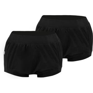 Adult Plastic Pants Diaper Cover, High Waist Rubber Incontinence Pant Washable, Reusable Plastic Underwear Waterproof Panties (Black 2 Pcs, XL)