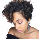 QUEENTAS 6 pack 10 inch Short Crochet Hair for Black Women African Jamaican Bounce Curly Crochet Braids Brown Synthetic Hair Extension Passion Twist Jerry Wand Curl(8mm)(Natural Black/Brown)