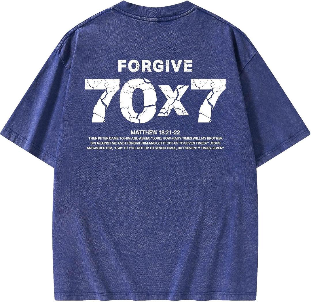 Graphic Tees Summer Novelty Women Men Cotton Oversized Seven Number Element Christian Washed T-Shirt