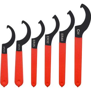 Mdvora 6pcs Coilover Spanner Wrench Set, C-Shape Shock Spanner Hook Wrench Tools, for Suspension System and Shock Adjustment