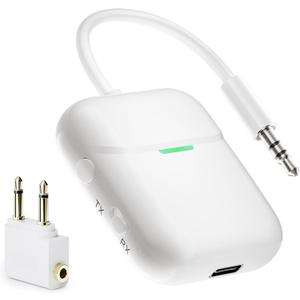 Nulaxy Air in-Flight Bluetooth Wireless Audio Transmitter Receiver for up to 2 AirPods & Wireless Headphones, Bluetooth Adapter for All 3.5mm Jacks on Airplanes, Gym Equipment, TVs & Gaming Consoles