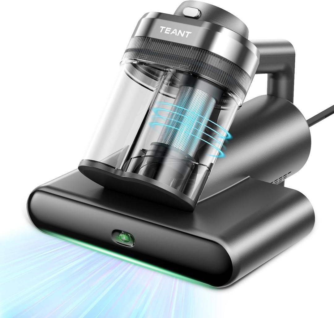 Teant Bed Mattress Vacuum, 18 kPa & Green Light Dust Detection, MV-Grey