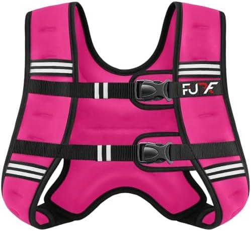 FUFF Weighted Vest 15lb Weights with Reflective Stripe, Weighted Vest for Men Women Strength Training Running Walking Jogging