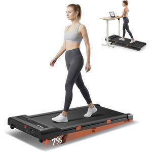 Cybergoing T10 Walking Pad Treadmill with Bosch® Motor, Under Desk Treadmill, Fixed 7% Manual Incline, Up to 4 MPH, 2.5HP, 300lb Capacity, App + Remote, 15"x36" Belt, Treadmills for Home