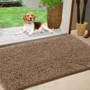 IM HOME Chenille Absorbent Outdoor Doormat 30" x 20", Washable Muddy Door Mats for Dog Non Slip Indoor Doormat Dog Mat for Muddy Paw Front Inside Doormats for Entryway Camel (1'8" x 2'6" (Rectangular))