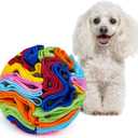 Larimuer Pet Snuffle Ball, Puzzle Sniffing Interactive Dog Ball for Blind Dogs Training Stress Relief Dog Enrichment Toys Treat Machine Washable (15cm, Rainbow Color Upgrade)