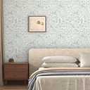 Peel and Stick Wallpaper Modern Beige and Blue Bird Wall Paper Self Adhesive Removable 17.3" x 393" Blue Botanical Wallpaper Boho Contact Paper for Bathroom Bedroom Art Decor Vinyl Roll