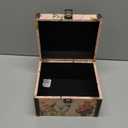 ELLDOO Decorative Treasure Chest Box, Wooden + PU Leather Storage Box for Jewelry Trinkets, Keepsakes box for Girls Women Gifts (Butterfly Pattern, Large)