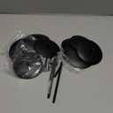 QWORK Elegant Black 3 Pillar Candle Holders Stand, Sturdy Metal Wrought Iron Centerpieces with Matte Finish, 2 Set