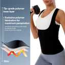 2 x Sauna Suit Waist Trainer Vest for Women Belly Fat, Zipper Waist Trimmer Body Shaper Vest Sweatsuit Workout Shirt (Medium, A03 Silver Lining)