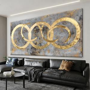 I@U Gold Large Wall Art Decor Modern Abstract Wall Art Living Room Canvas Print Decoration Gold Abstract Art Wall Decor For Bedroom Kitchen Office Dining Room Artwork For Walls 29x58 Inch