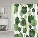 YOSTEV Sage Green Shower Curtain, Cute Abstract Block Geometric Art Bathroom Curtains Set with Hooks, Waterproof Home Decoration, 72x72 Inch