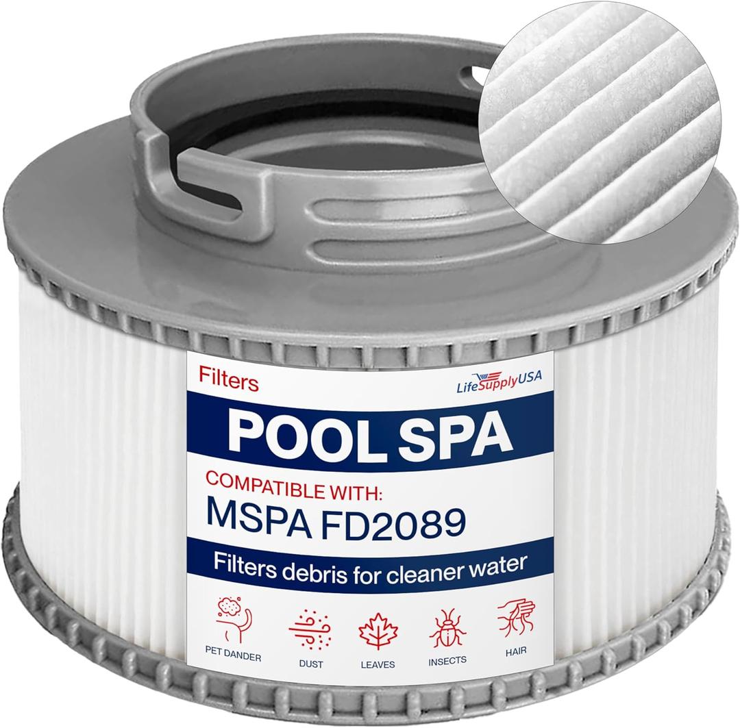 2 x LifeSupplyUSA FD2089 Hot Tub Pool Filter Cartridge Compatible with MSPA Replacement Spa Filter