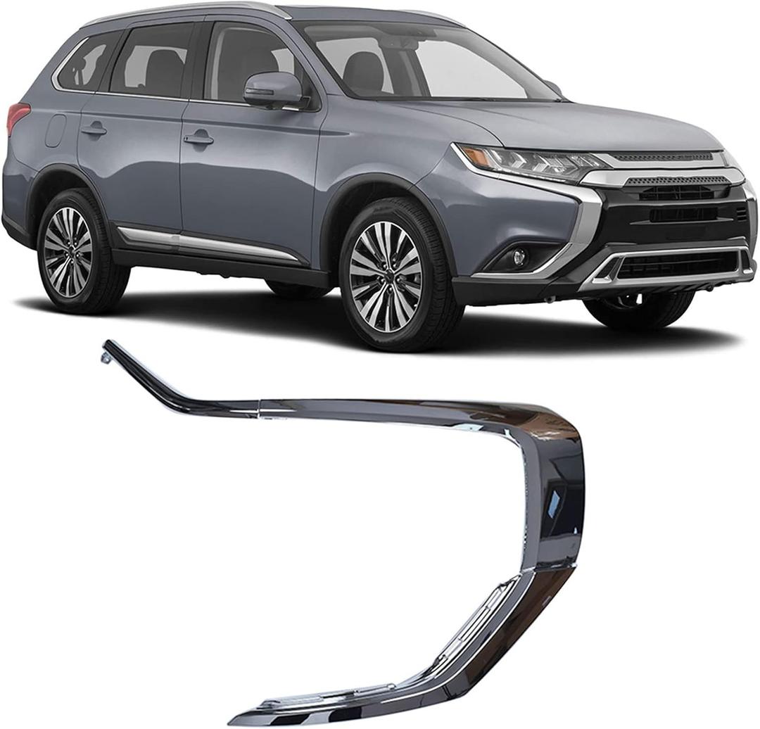 Silscvtt Front Right Bumper Chrome Trim Molding Strip 3 Pieces Kit Replacement for Outlander 2016-2019 6407A142 6407A146 6407A144 MI1047103SET