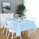 FOLINS&HOME Baby Blue Rectangle Tablecloth 60 x 120 Wrinkle Free Waterproof Polyester Table Cloth, Spillproof Heavy Duty Washable Table Cover for Party, Banquet, Indoor and Outdoor-Oblong/Rectangular