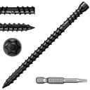 FMhotu #10 x 1-7/8" Hidden Deck Screws, 350Pcs Star Drive Countersunk Wood Screws, Rust Resistant Timber Screws, T15 Star Bit Included, Black