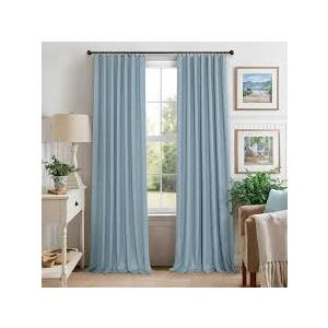 YoungsTex  Blackout Linen Curtains 84 Inch Length for Living Room, Rustic Thermal Insulated Drapes Room Darkening Window Treatments with Grommet for Bedroom, 2 Panels, 52 X 84 Inch