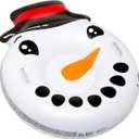 Large 48" Inflatable Snow Tube for Kids and Adults, Durable Winter Toy for Tubing & Sledding - Snowman Face