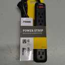 Prime Wire & Cable PB922009 6-Outlet Power Strip with Right Angle Plug and 14-3 SJT 3-Feet Cord,Black