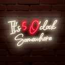 It's 5 O'Clock Somewhere Neon Bar Sign, Dimmable USB LED Neon Light for Home Bar Decor, Man Cave, Pub Party -Gift for Husband, Father, Birthday & Christmas