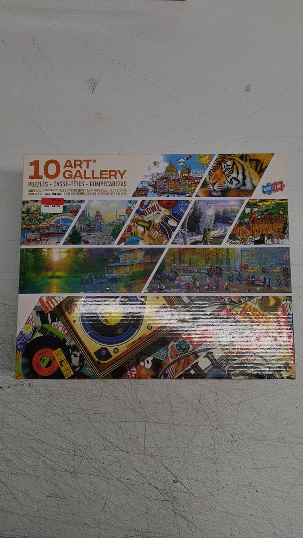 Sure-LOx Box of 10 Various Art Gallery Jigsaw Puzzles of various difficulty, Easy to Hard