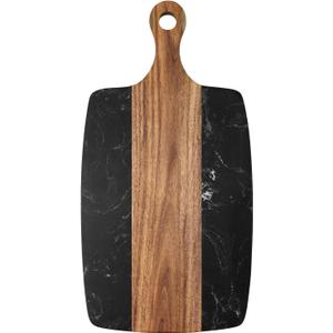 Marble charcuterie board: Acacia wood marble chopping board - suitable for kitchen, great gift for friends (black)