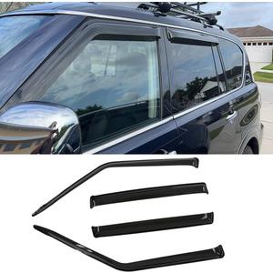 NI60 Original Side Window Wind Vent Deflector,4pcs Outside Mount Tape-On Nice Sun Rain Guards Set,Window Visor fit for 2017-2023 Nissan Armada