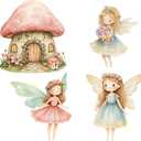 Honoson 4 Pcs Large 24" x 32" Fairy Cardboard Cutouts, Fairy Party Yard Signs Decoration for Baby Shower Birthday Party Supplies Mushroom Flower Forest Lawn Wonderland Garden Decor, 21.65 x 29.53 inches