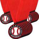 24 Pcs Sport Ball Award Medals Bulk 2 Inch Rubber Ball Medals Trophies with Ribbons for Winner or Team Participation Gift