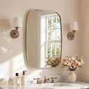 ANDY STAR Brushed Champagne Bronze Oblong Wall Mirrors for Bathroom