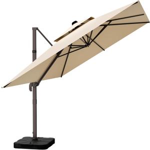 ORYNTREX 10' X 13' Outdoor Patio Umbrella Large Rectangle Cantilever Umbrella Heavy Duty 360°Rotation Offset Umbrella for Garden Deck Pool Patio, Beige