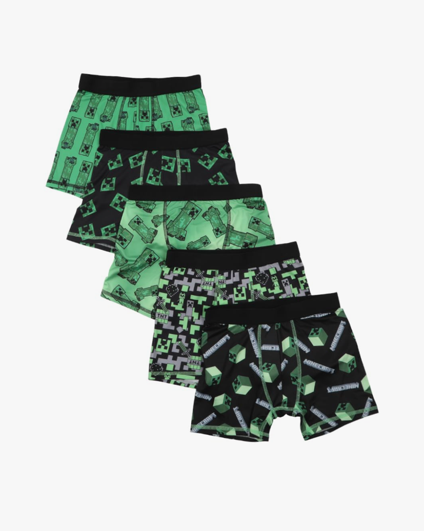 Minecraft 5-Pack Boys Boxer Briefs Set Size L (10/12)