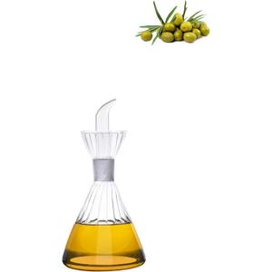 HAIZEEN 4 oz/125 ml Clear Glass Olive Oil Dispenser Bottle - Oil & Vinegar Cruet with Pourers and NO Funnel Needed - Olive Oil Carafe Decanter for Kitchen and BBQ Olive Oil Dispenser Bottle