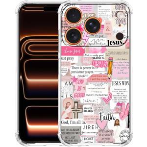 Bible Verses Christian Jesus Quotes Collage Pattern Phone Cover,Trendy Soft TPU Protective Case for iPhone 17 Pro,#6