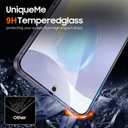 UniqueMe [2+2 Pack for Samsung Galaxy S24 Screen Protector, [Hardness of Diamonds] Tempered Glass and Camera Lens Protector [Upgraded Anti-Explosion] Fingerprint Unlock Screen Cover