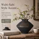 Wabi Sabi Rusty Vintage Vase, 11.4" Tall Wabi Sabi Decor Rustic Farmhouse Pottery Vase for Centerpiece, Textured Pottery Flower Vases for Home Decor, Table, Living Room, Bathroom, Kitchen (11.4 in)
