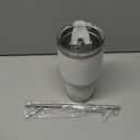 DS 30oz White Tumbler Stainless Steel Double Wall Vacuum Insulated Mug with Straw and Lid, Cleaning Brush for Cold and Hot Beverages (30oz White)