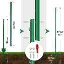 Thealyn 6ft Fence Posts, Pack of 10 - Sturdy Metal U-Posts & Step-in Stakes, No Digging Poles for Garden Wire Fencing and Yard Signs (Requires Assembly)