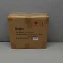 COVLON Drink Table, Carved Table Top Small Pdestal Martini SideTable for Living Room, Bedroom, Modern, Weighted Base, White and Gold