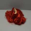 26inches/66cm Red Wig with Braided Bun for Women Long Curly Wigs for Anime Synthetic Hair for Halloween Costume Party Cosplay Wigs with Wig Cap