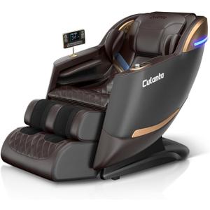 Culanta Massage Chair Full Body, Zero Gravity SL-Track Shiatsu Massage Recliner Chair with Body Scan, Airbags, Foot Rollers, Deep Yoga Stretch, Heating (U1-Brown)