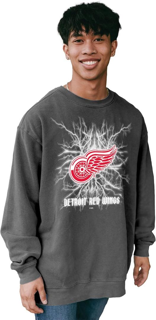 Blue 84 NHL Officially Licensed Crewneck Sweatshirt Ringspun Electric Black (XX-Large)