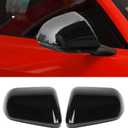 Hoolcar Side View Mirror Cover Decals ABS Rearview Mirrors Trim Exterior Accessories for 2015-2022 2023 2024 Ford Mustang, Black, 2PCs