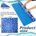Drydiet Pool Step Mat Above Ground Ladder Mat, Swimming Protective Nonslip Step Pad with Texture, Pool Essentials Accessories for Floor Liners and Stairs, Blue Square Pattern(36 x 36 Inch)
