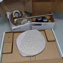 Delta Modern 14 Series Round Rain Shower System Faucet Set, Rainfall Brushed Gold Shower Head and Handle Set, Valve Trim Kit, 10 Inch, Champagne Bronze 342702-CZ