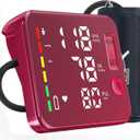 GUAEVER Blood Pressure Monitor Rechargeable Upper Arm Blood Pressure Monitors for Home Use Large Screen Bp Machine with 8.7"-16.5" Bp Cuff, 2x120 Memory, Voice Broadcast Bp Monitor(Red)