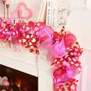 Waipfaru 6 FT Valentines Day Garland with Lights, Valentines Day Decorations, Lighted Valentine's Day Garland for Mantle Pink and Red Artificial Garlands Fireplace Home Table Centerpiece Indoor Decor